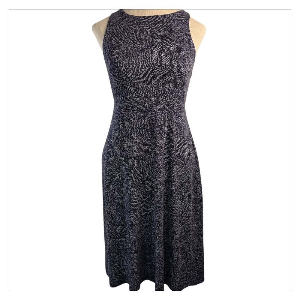 Athleta Women's High Neck A-Line Dress Blue Sleeveless SZ Small Stretchy - Picture 1 of 7